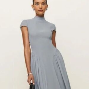 Reformation Maven Dress Blue